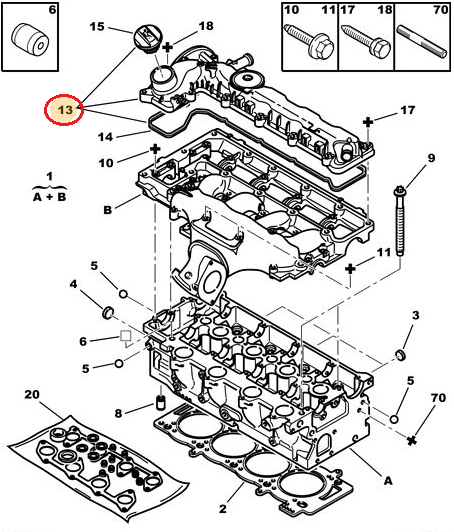 Klapikambri kaas OEM Citroen/Peugeot 2,0HDI/2,2HDI