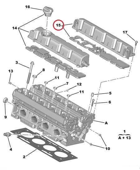 Klapikambri kaas, väljalase OEM Citroen Peugeot EW7A / EW10A