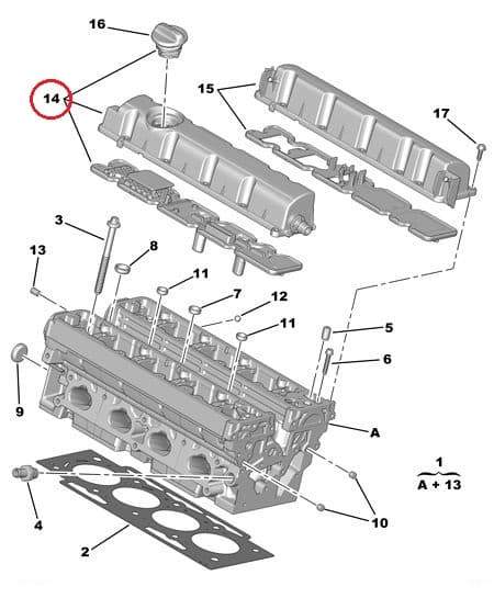 Klapikambri kaas, sisselase OEM Citroen Peugeot EW7A / EW10A
