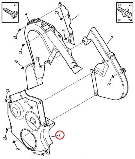 Hammasrihma kate alumine OEM Peugeot/Citroen 2,0 HDI DW10 mootor