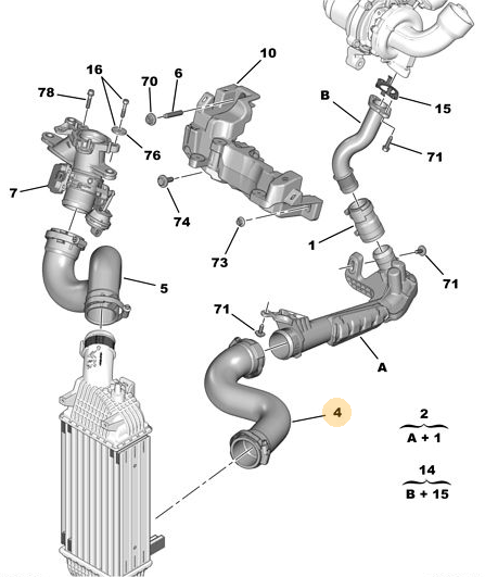 Turbo õhuvoolik OEM Citroen/Peugeot