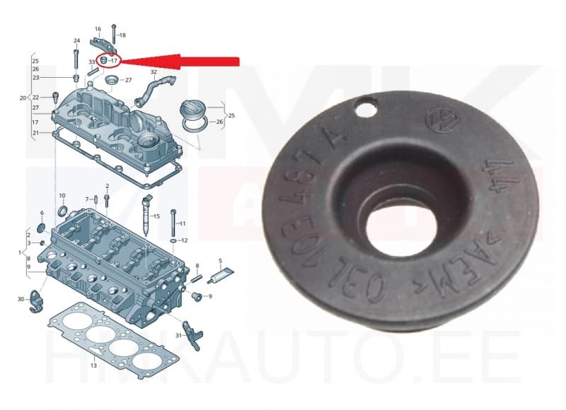 Pihusti kinnituspoldi tihend OEM Audi/VW 1,6TDI