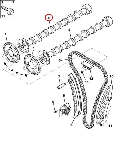 Nukkvõll väljalase OEM Jumper/Boxer/Ducato 2,2HDI 2006-