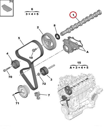 Nukkvõll OEM Citroen/Peugeot 1,6HDI Euro5