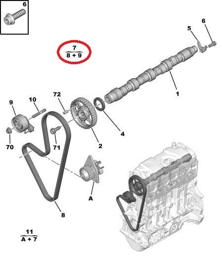 Hammasrihma komplekt OEM Citroen/Peugeot 1,1i TU1JP/TU1A