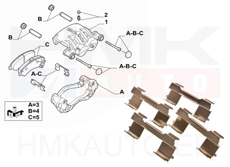 Ketaspiduriklotside kinnituskomplekt eesmine Jumper/Boxer/Ducato 06- (280/28mm ketas)