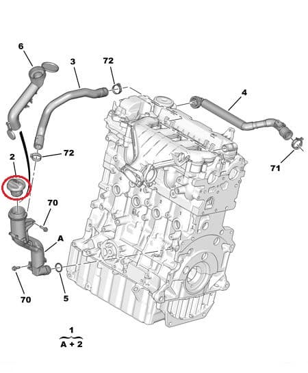 Õli täiteava kork OEM Citroen Peugeot 2,0HDI