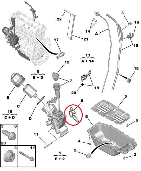 Õlifiltri korpuse tihend OEM Nemo/Bipper/Doblo/Fiorino 1,3HDi F13TE5
