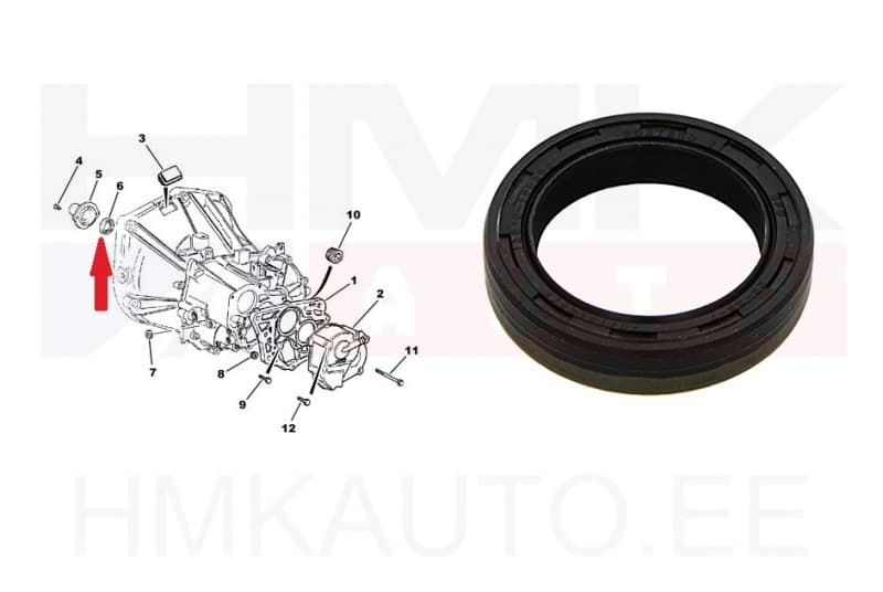 Sidurivõlli tihend Citroen/Peugeot 22,8x40x6/8,5