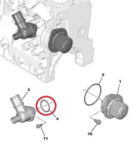 Jahutusvedeliku flantsi tihend OEM PSA