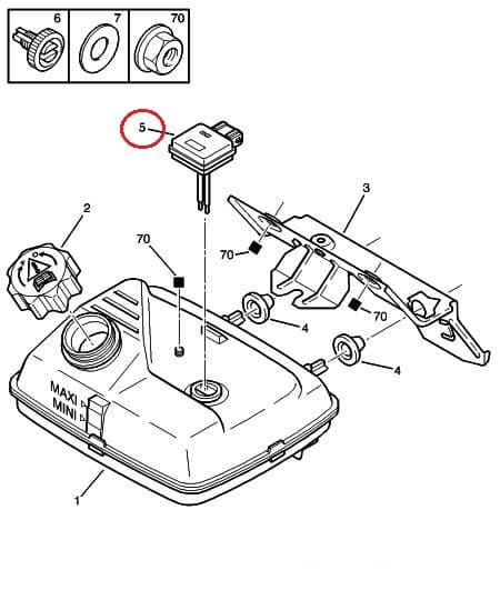 Jahutusvedeliku taseme andur OEM Citroen Peugeot