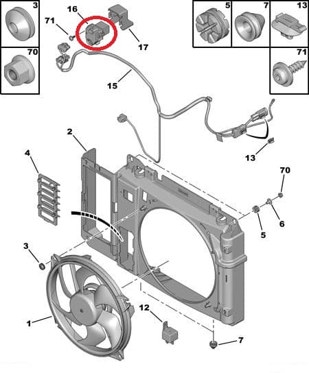 Juhe ventilaatori juhtplokile 9673999880* OEM Berlingo/Partner