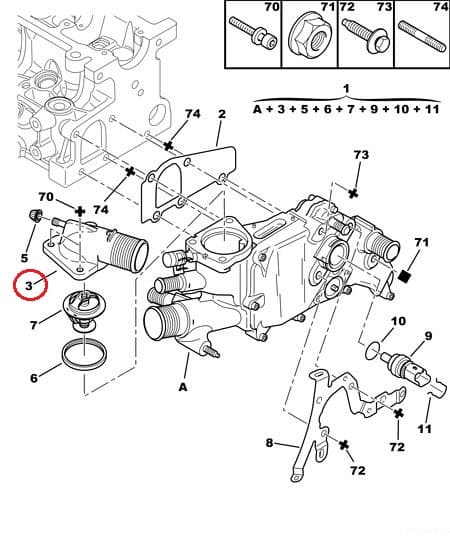 Jahutusvedeliku flants OEM Jumper/Boxer/Ducato -2006 2,0HDI-2,2HDI