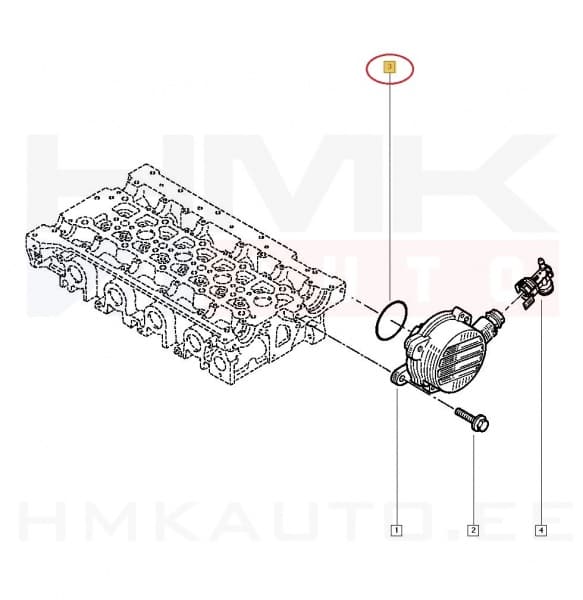 Vaakumpumba tihendusrõngas OEM Renault 2,2/2,5dCi