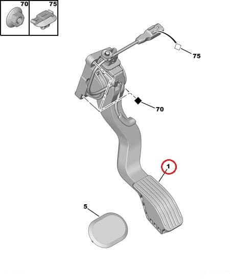 Elektriline gaasipedaal OEM Citroen C4/Peugeot 307