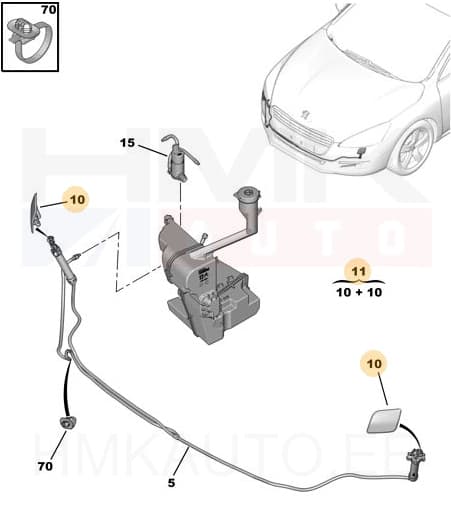 Tulepesuri katete komplekt OEM Peugeot 508 RXH