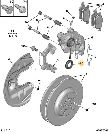 Pidurisadula remontkomplekt OEM Citroen/Peugeot