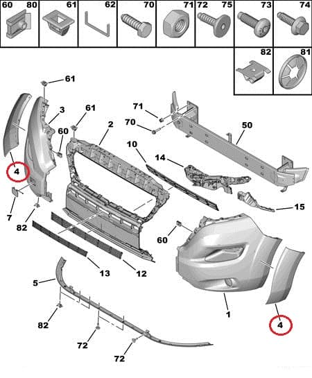 Esistange rattakoopa liist parem OEM Jumper/Boxer/Ducato 2014-