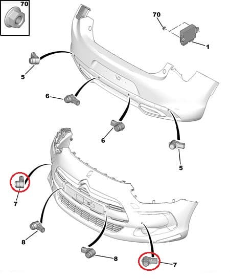 Parkimisandur OEM Citroen C4/DS4/Peugeot 508 (värvitav)