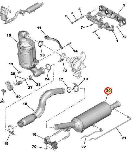 Tahmafilter(DPF/FAP) OEM Peugeot 508 1,6HDI
