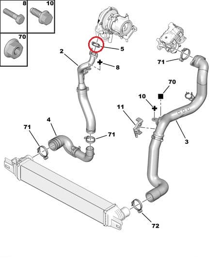 Turbo tihend OEM Citroen Nemo/Peugeot Bipper 1,3HDI