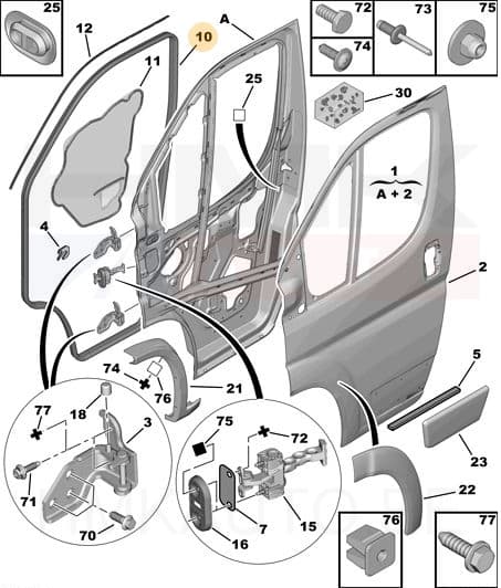 Esiukse tihend vasak OEM Boxer/Jumper/Ducato 2006-