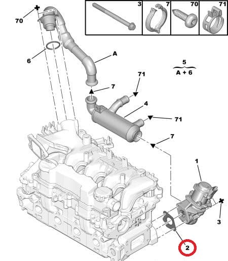 EGR klapi tihend OEM Citroen/Peugeot 1,4/1,6HDi