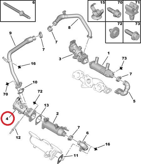 EGR klapp eesmine OEM Citroen/Peugeot/Jaguar/Landrover 2,7HDI