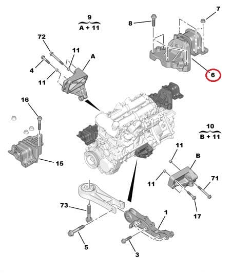 Mootoripadi vasak Jumper/Boxer/Ducato 06- 3,0HDI