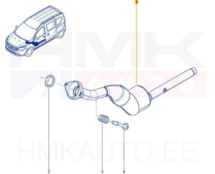 Katalüsaator OEM Dacia Dokker/Lodgy