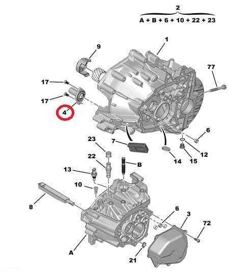 'Siduri survelaagri juhik tihendiga OEM Citroen/Peugeot