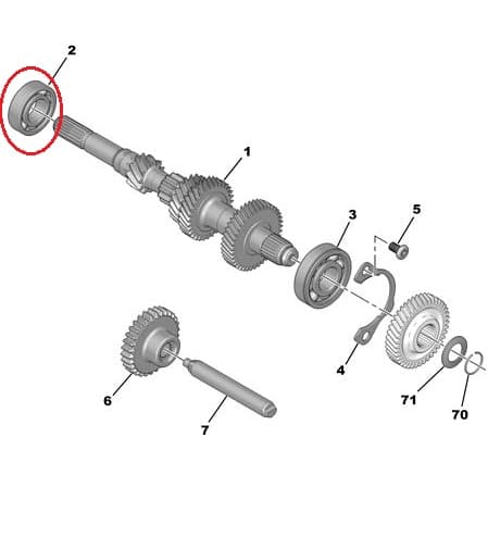 Käigukasti laager 25x52x15 Citroen/Peugeot MA/BVM6/STT-6 k.kast