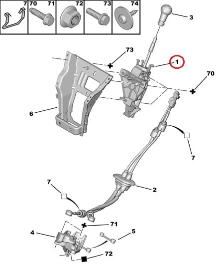Käiguhoovastiku kuliss OEM Citroen Berlingo/Peugeot Partner 2008- BE4 kkast