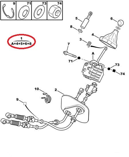 Käigukang kulissiga OEM Jumper/Boxer/Ducato 02-06