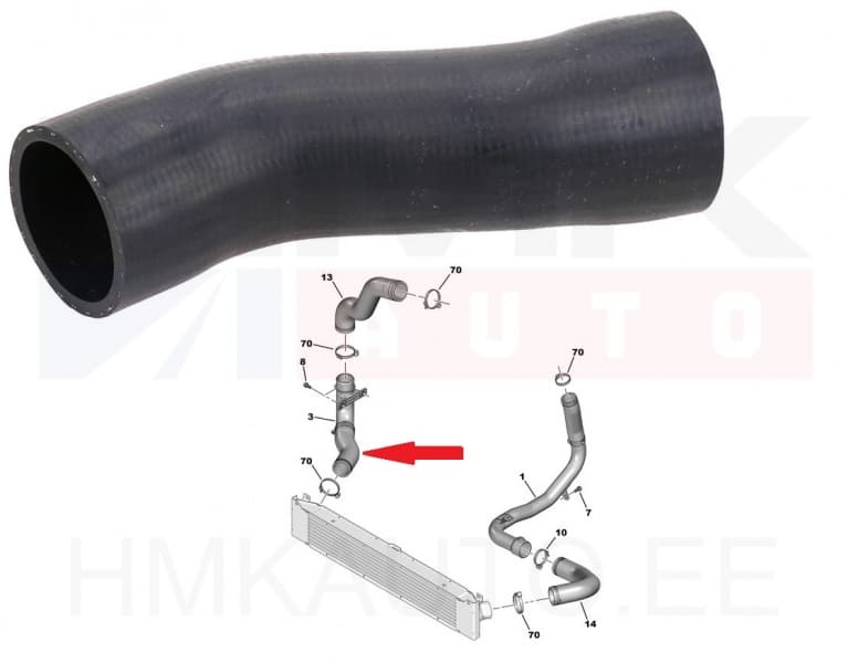 Turbo õhutoru(cooleri poolne osa) Jumper/Boxer/Ducato