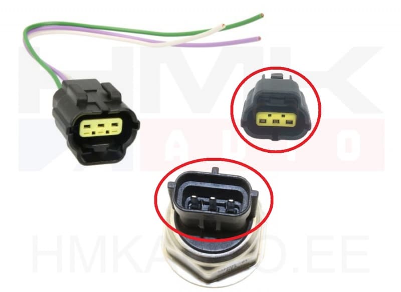 Kütuserõhu anduri pistik juhtmetega Denso  3-klemmi