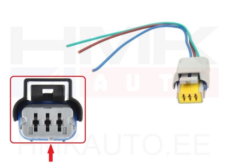 Pistik juhtmetega Citroen/Peugeot  3-klemmi "hall"