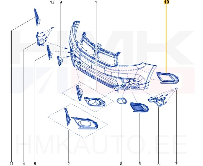 Udutule ümbrisraam vasak OEM Dacia Logan II