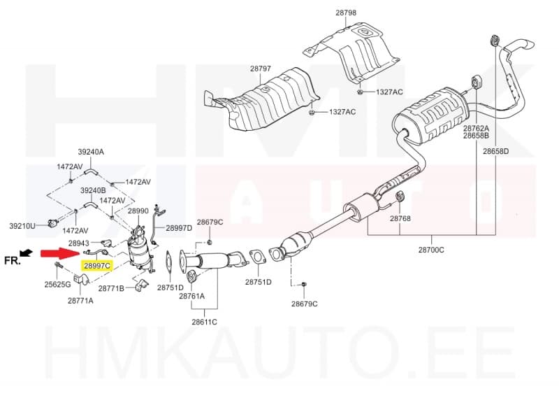 Väljalaskegaaside rõhuanduri toru OEM Hyundai/KIA 1,6CRDi 12- Euro5