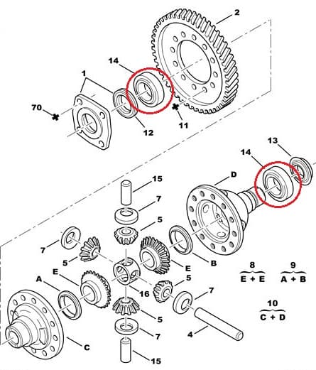'Käigukasti laager (differentsiaal) 46x75x18 PSA  ME/ML6/MLUC/ML5C/ML5T k.kast