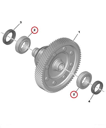 Käigukasti laager (differentsiaal) OEM Citroen/Peugeot BVM6