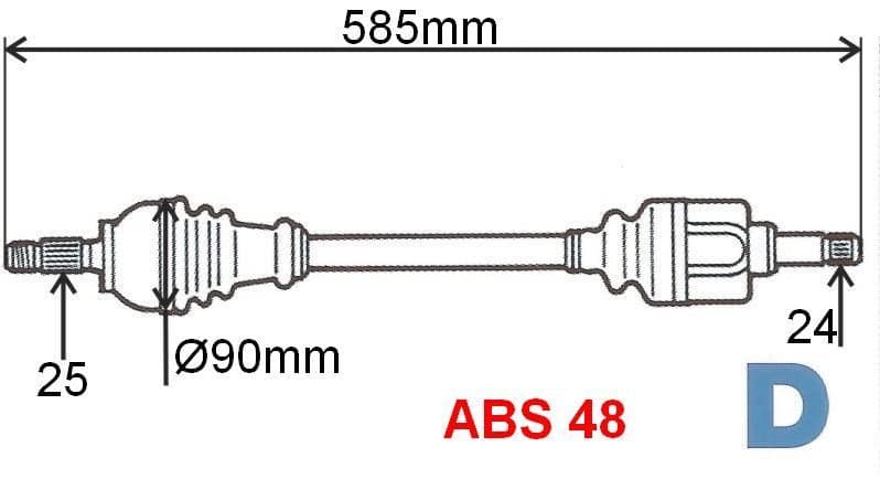Veovõll komplektne vasak Berlingo/Partner 1,6HDI/2,0HDI 03-08