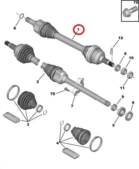 Veovõll komplektne vasak OEM Citroen C4 Picasso