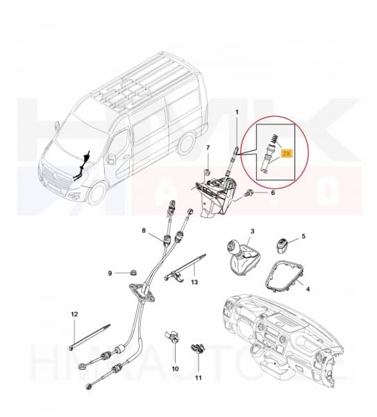 Tagurpidikäigu lukustushülss OEM Renault Master 2010-