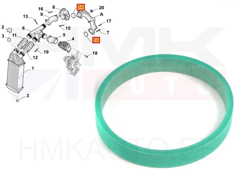 Turbo õhutoru tihend Citroen/Peugeot 1,6HDI