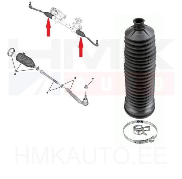 Roolilati kaitsekumm Citroen/Peugeot