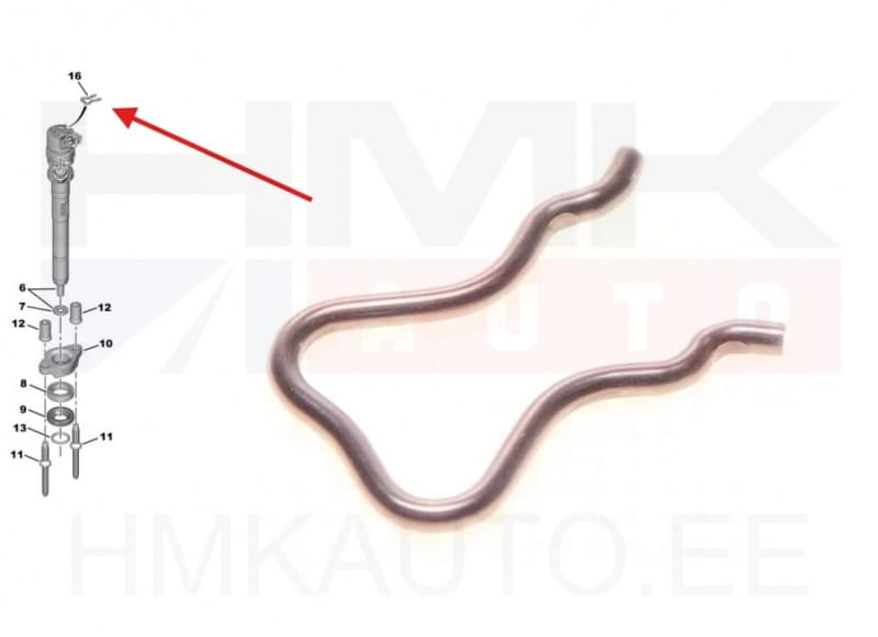 Pihusti tagasivoolutoru kinnitusklamber Citroen/Peugeot 1,6/2,0HDI