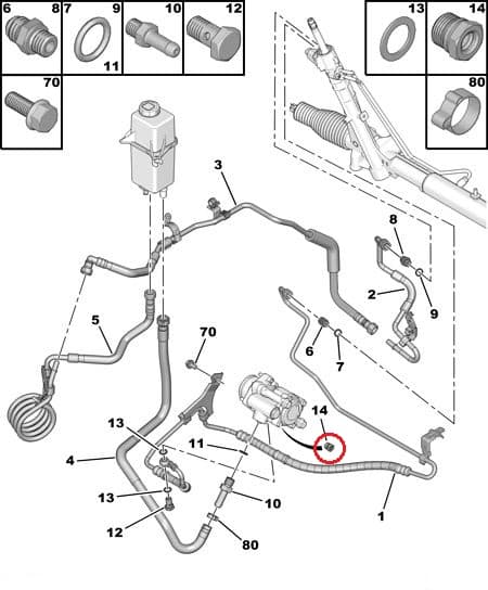 Roolivõimendi toru otsik OEM Boxer/Jumper/Ducato/Transit 06-