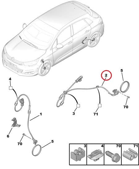 'ABS andur tagumine OEM Citroen C4 I/II, DS4
