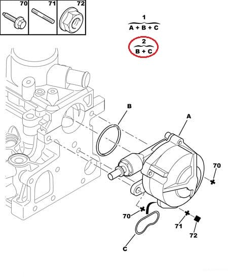 Vaakumpumba tihendikomplekt OEM Citroen/Peugeot